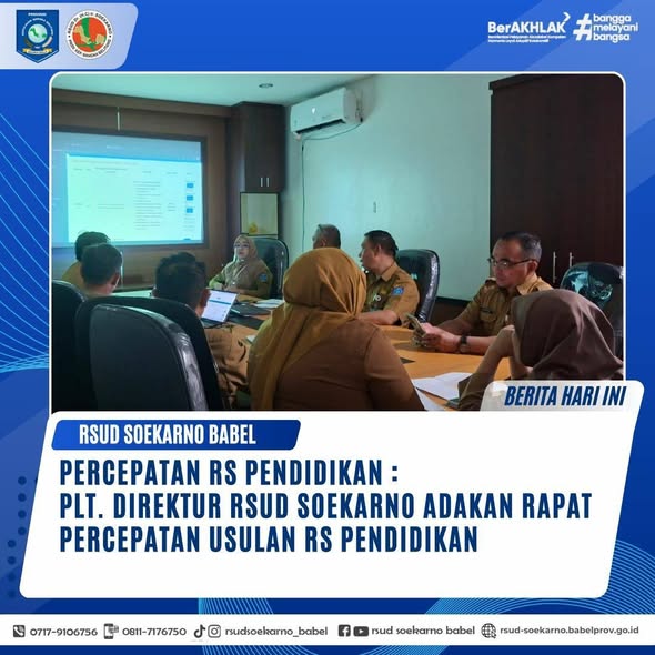 PERCEPATAN RS PENDIDIKAN: PLT. DIREKTUR RSUD SOEKARNO ADAKAN RAPAT PERCEPATAN USULAN RS PENDIDIKAN