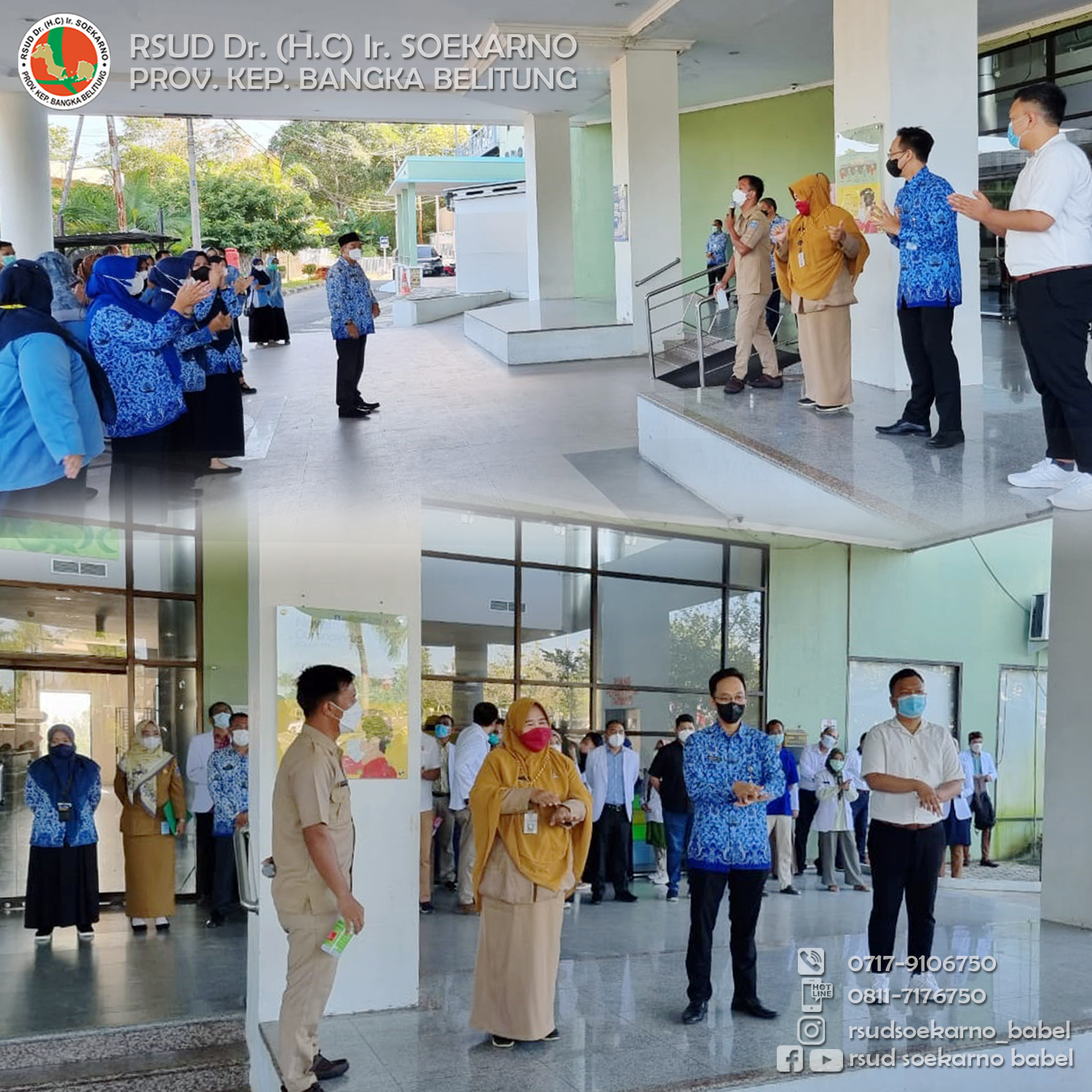 Apel Pagi Pegawai RSUD Dr. (H.C) Ir. Soekarno Adakan Sosialisasi APAR dan Gerakan Cuci Tangan 