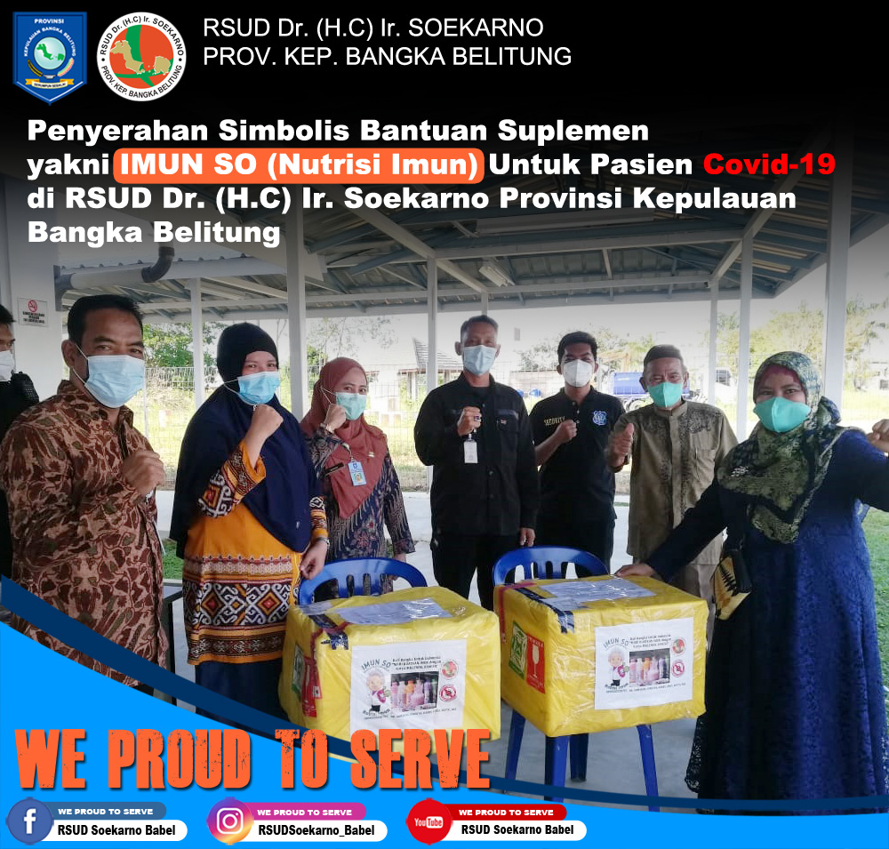 Penyerahan Simbolis Bantuan Suplemen yakni IMUN SO (Nutrisi Imun)